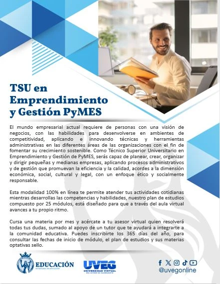 Infografía TSU en Emprendimiento y Gestión de PyMES