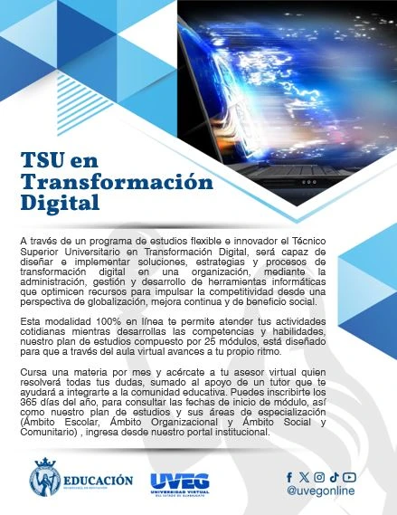 Infografía TSU en Transformación Digital